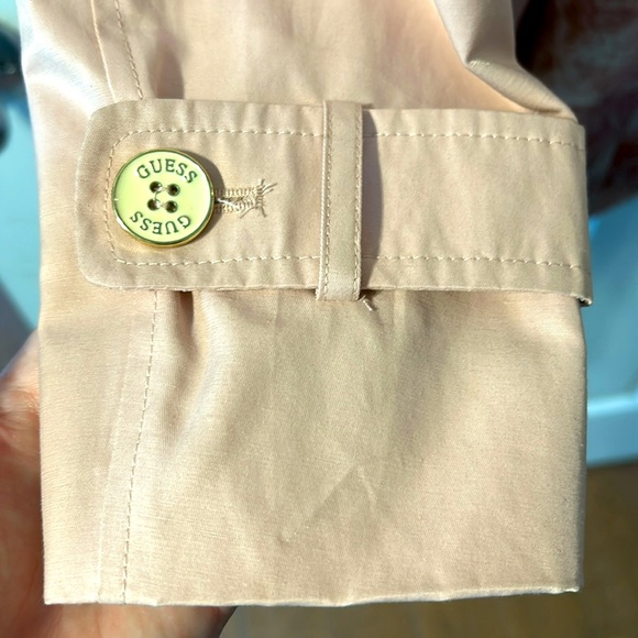 Guess baby pink double breasted belted trench coat size large - Picture 6 of 7